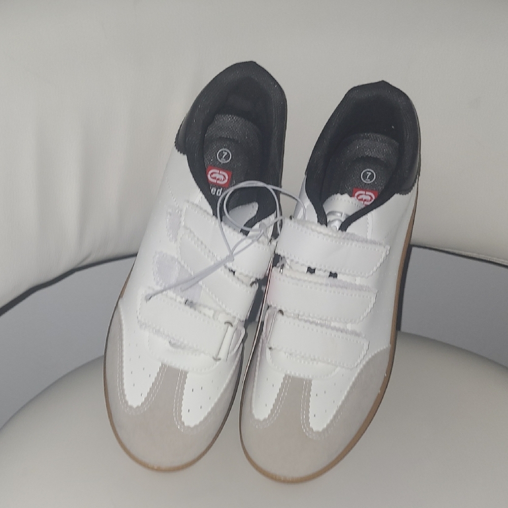 Kids White and Black Velcro Sneakers - Picture 7 of 7